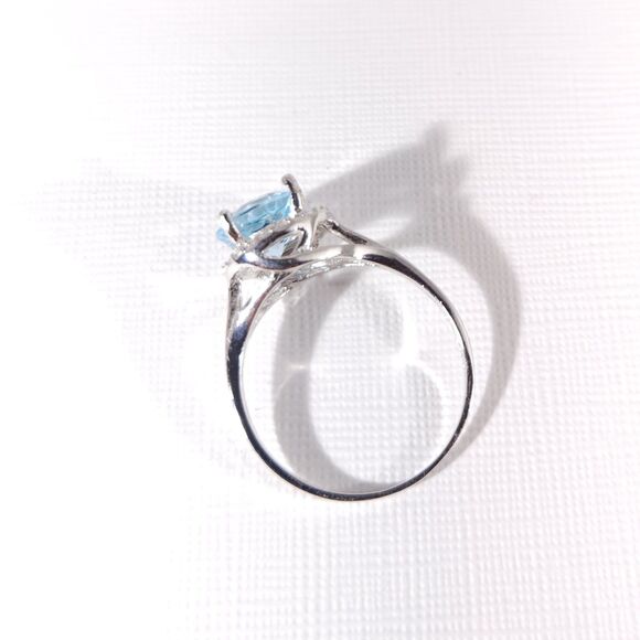 Sky Blue Topaz 2 Carats Ring Size 8 - Picture 7 of 11